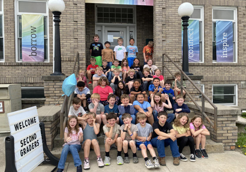 second  graders visit library