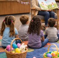 children at Easter Story hour chatGPT image