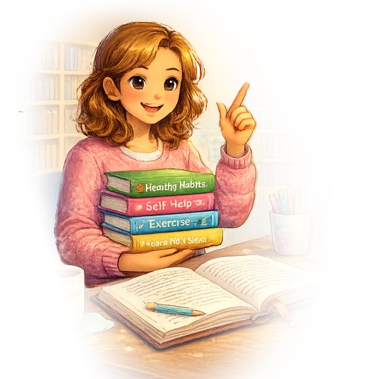 girl with books from ChatGPT